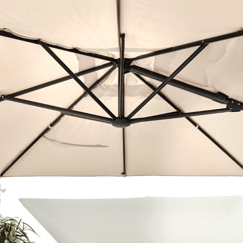 Parasol de terrasse pliable à manivelle de grande taille