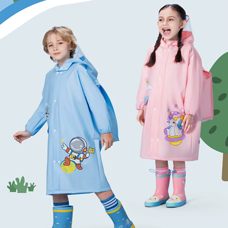 Imperméable de dessin animé pour enfants en tissu EVA à large bord