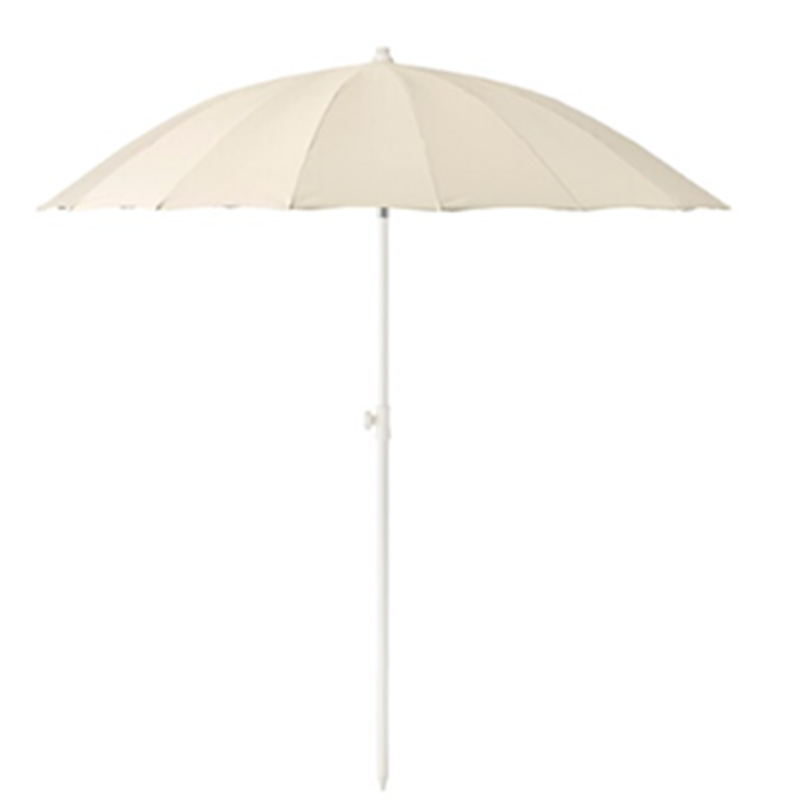 Parasol de jardin extérieur à nervures multiples de grande taille blanc de style frais