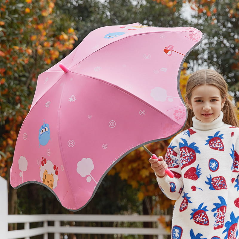 Parapluie de Protection solaire à tige droite, Protection Uv pour enfants, coin rond, dessin animé