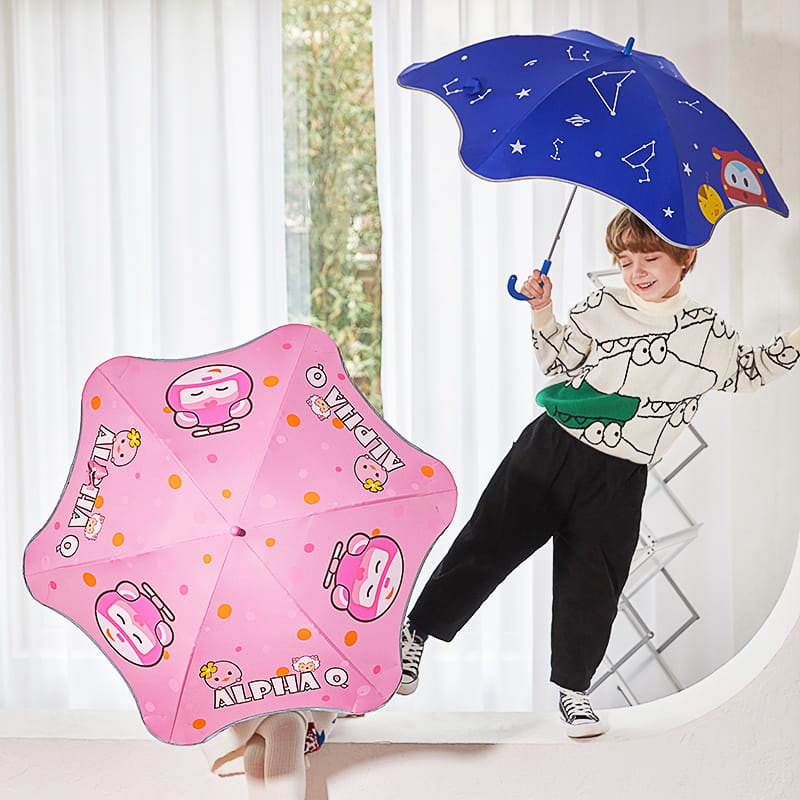 Parapluie de Protection solaire à tige droite, Protection Uv pour enfants, coin rond, dessin animé